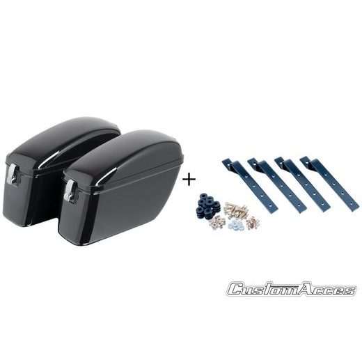 RIGID SADDLEBAG CUSTOMACCES SILVER AMZ006N ČIERNA PÁR, S UNIVERZÁLNOU PODPOROU KF