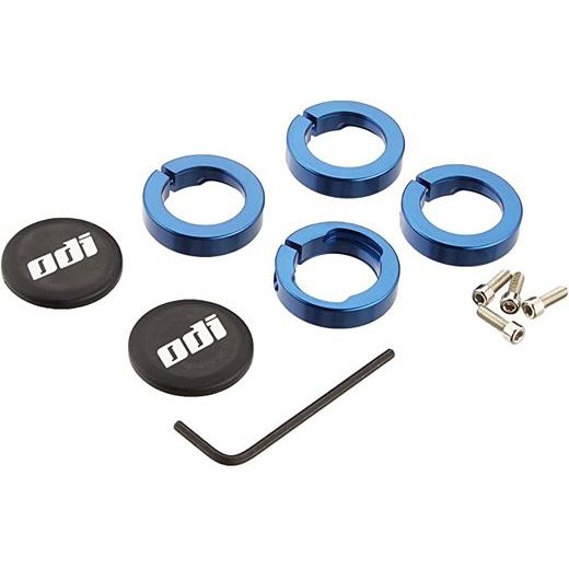 ODI GRIPS SET LOCK JAW CLAMPS W/SNAP CAPS - BLUE