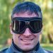 GOGGLES ARIETE ARIETE VINTAGE 13990-NV BLACK LEATHER RUTHENIUM FRAME, FUME LENS
