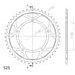 REŤAZOVÁ SADA D.I.D CHAIN - ZLATÝ CHAIN 525 ZVM-X, X-RING (X, NX, QX, XS), CHK FRONT SPROCKET SUPERSPROX, CHK REAR SPROCKET SUPERSPROX PRE TRIUMPH DAYTONA 650 2005