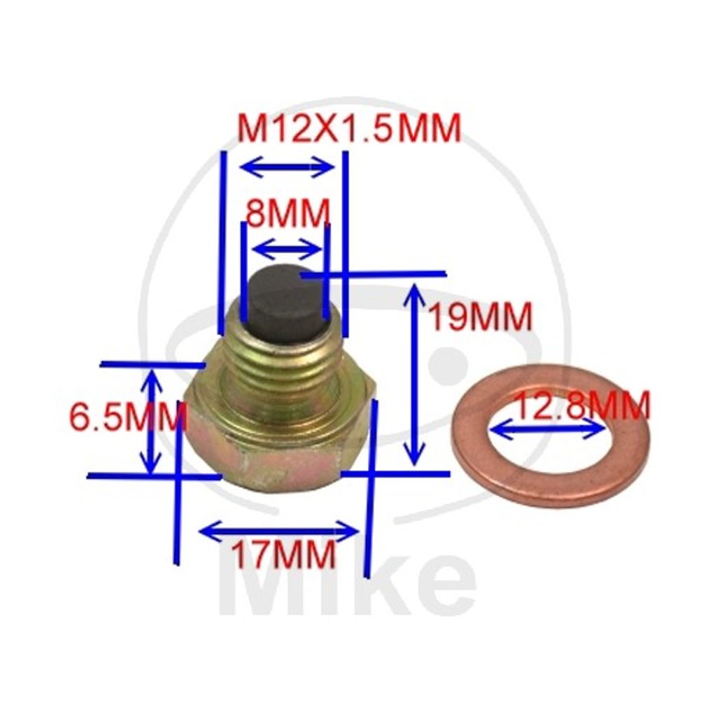 Vypúšťacia skrutka-magnetická JMP M12X1.50 S tesnením - JMP - Zátka  vypúštania oleja - 7.34 € - BBmoto.sk