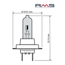 ŽIAROVKA RMS 246510110 12V 55W, H7 MODRÁ