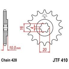 REŤAZOVÉ KOLIEČKO JT JTF 410-16 16T, 428