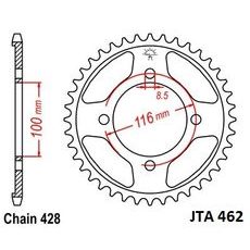 HLINÍKOVÁ REŤAZOVÁ ROZETA JT JTA 462-51 51T, 428