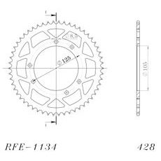 REŤAZOVÁ ROZETA SUPERSPROX RFE-1134:52-BLK ČIERNA 52T, 428