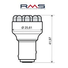 ŽIAROVKA RMS 246510540 12V 12 LED, BAY15D MODRÁ