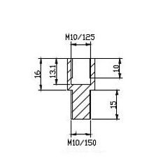 ZRKADLOVÝ ADAPTÉR PUIG ADAPTER M10/150 RIGHT THREAD REAR MIRROR HI-TECH B 9585N ČIERNA NA RIADIDLÁ