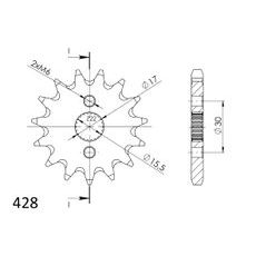 REŤAZOVÉ KOLIEČKO SUPERSPROX CST-1257:15 15T, 428