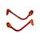 Lever guard ACCOSSATO with red hose and joint right + left, aluminium
