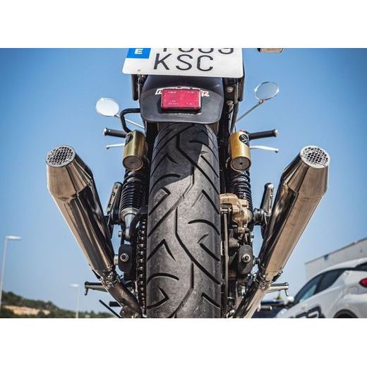 DVOJITÁ KONCOVKA VÝFUKU SLIP - ON GPR ULTRACONE E4.ROY.7.CAT.ULTRA BRUSHED STAINLESS STEEL PRE ROYAL ENFIELD CONTINENTAL GT 650 2019-2020