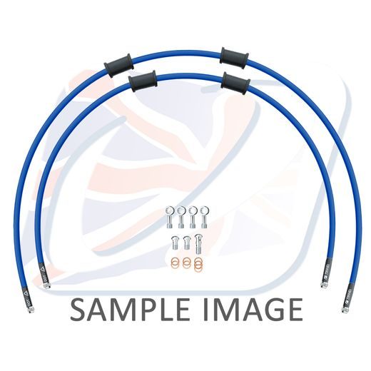 RACE -PREDOK-SADA VENHILL POWERHOSEPLUS HON-10025F-SB (2 HADICE V SADE) MODRÉ HADICE, CHRÓMOVÉ KONCOVKY