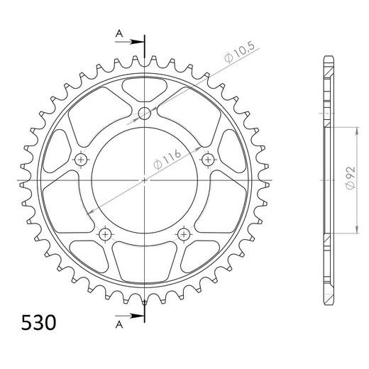 REŤAZOVÁ ROZETA SUPERSPROX RFE-489:41-BLK ČIERNA 41T, 530