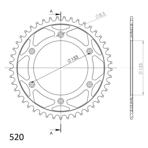 REŤAZOVÁ SADA EK - ČIERNA CHAIN 520 MVXZ, X-RING (X, NX, QX, XS), CHK FRONT SPROCKET SUPERSPROX, CHK REAR SPROCKET SUPERSPROX PRE HONDA XR 400 R 1996-2004
