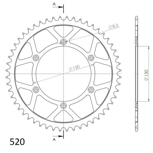 REŤAZOVÁ SADA EK - STRIEBORNÝ CHAIN 520 DEX, X-RING (X, NX, QX, XS), CHK FRONT SPROCKET SUPERSPROX, CHK REAR SPROCKET SUPERSPROX PRE YAMAHA YZ 250 F 2010-2013