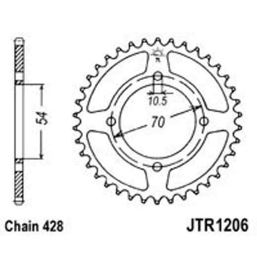 REŤAZOVÁ SADA EK - ZLATÝ CHAIN 428 SRX, X-RING (X, NX, QX, XS), CHK FRONT SPROCKET JT, CHK REAR SPROCKET JT PRE HONDA CBR 125 R 2004-2010
