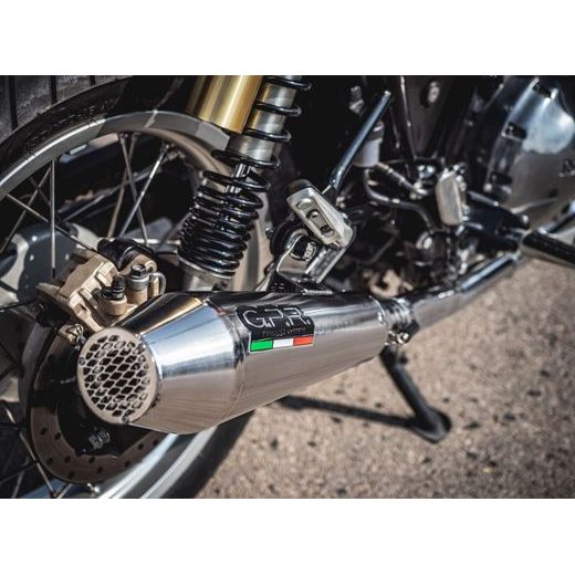 DVOJITÁ KONCOVKA VÝFUKU SLIP - ON GPR ULTRACONE E4.ROY.11.CAT.ULTRA BRUSHED STAINLESS STEEL PRE ROYAL ENFIELD INTERCEPTOR 650 2021-2025