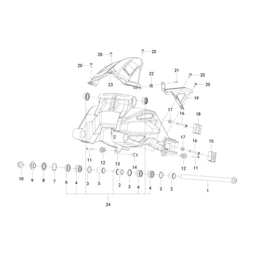 REAR SWINGING ARM ASSY.