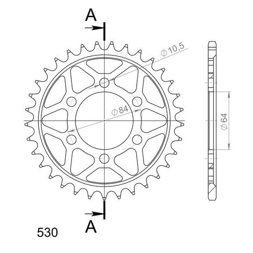 REŤAZOVÁ ROZETA SUPERSPROX RFE-814:33-BLK ČIERNA 33T, 530