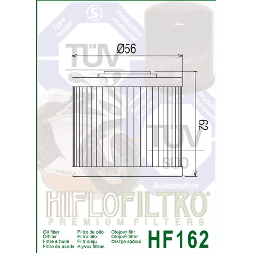 OLEJOVÝ FILTER HIFLOFILTRO HF162