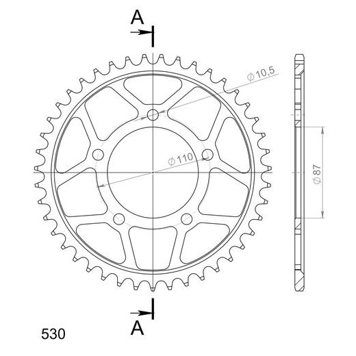REŤAZOVÁ SADA EK - STRIEBORNÝ CHAIN 530 SRX, X-RING (X, NX, QX, XS), CHK FRONT SPROCKET SUPERSPROX, CHK REAR SPROCKET SUPERSPROX PRE SUZUKI RF 600 1993-1995