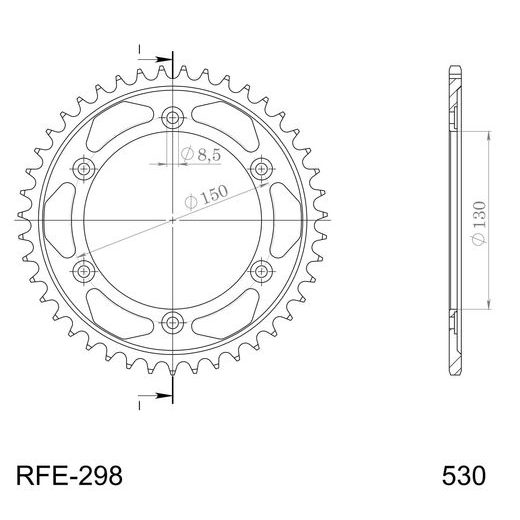 REŤAZOVÁ SADA EK - STRIEBORNÝ CHAIN 530 DEX, X-RING (X, NX, QX, XS), CHK FRONT SPROCKET SUPERSPROX, CHK REAR SPROCKET SUPERSPROX PRE HONDA NS 400 R 1985-1988
