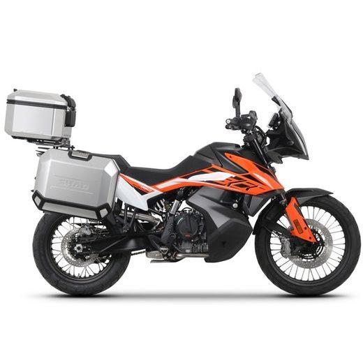 KOMPLETNÁ SADA HLINÍKOVÝCH KUFROV SHAD TERRA, 48 LITROVÝ VRCHNÝ KUFOR, 36/47 LITROVÝ BOČNÉ KUFRE, VRÁTANE MONTÁŽNEJ SADY A PLATNI SHAD KTM ADVENTURE 790 (R)