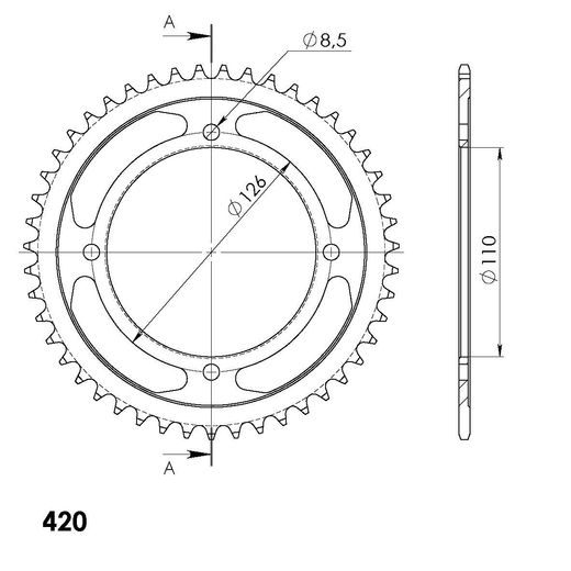REŤAZOVÁ SADA EK - STRIEBORNÝ CHAIN 420 DEH, NON-SEALED, CHK FRONT SPROCKET SUPERSPROX, CHK REAR SPROCKET SUPERSPROX PRE SUZUKI RM 65 2003-2005