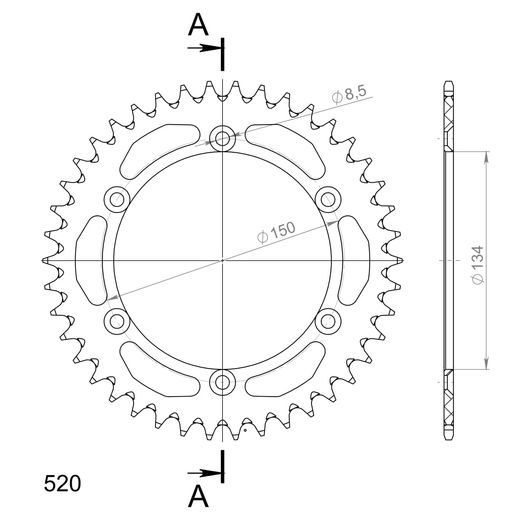 REŤAZOVÁ SADA EK - STRIEBORNÝ CHAIN 520 H, NON-SEALED, CHK FRONT SPROCKET SUPERSPROX, CHK REAR SPROCKET SUPERSPROX PRE KAWASAKI KLX 250 (S) 2006-2015