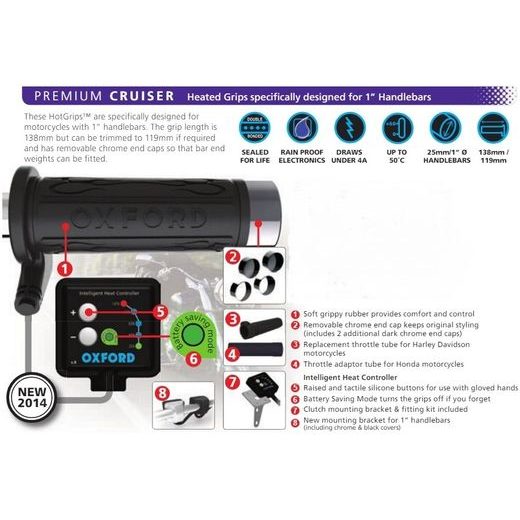 OXFORD HOTGRIPS PREMIUM CRUISER VNÚTORNÝ PRIEMER 25,4 MM