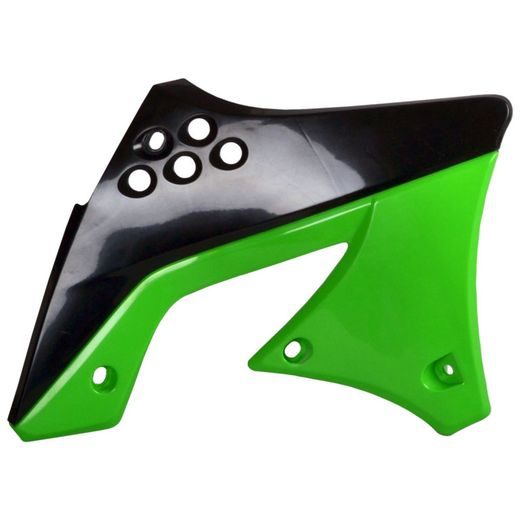 SPOJLER CHLADIČA POLISPORT 8412900004 (PÁR) ČIERNO/ZELENÁ05 PRE KAWASAKI KX 450 (F) 2009-2011