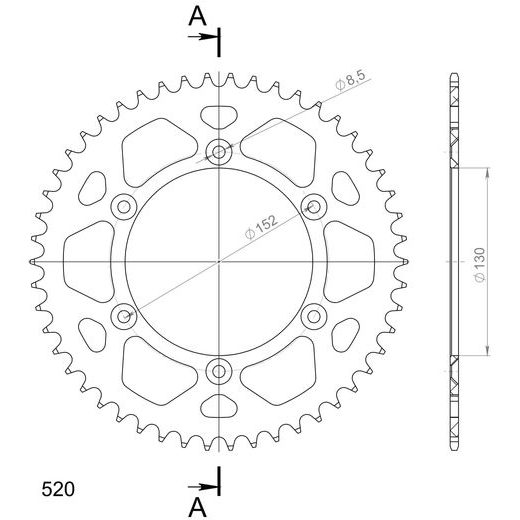 REŤAZOVÁ SADA EK - STRIEBORNÝ CHAIN 520 DEX, X-RING (X, NX, QX, XS), CHK FRONT SPROCKET SUPERSPROX, CHK REAR SPROCKET SUPERSPROX PRE APRILIA RXV 4.5 2010-2012