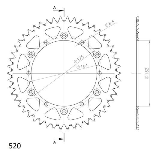 REŤAZOVÁ SADA EK - STRIEBORNÝ CHAIN 520 SRX, X-RING (X, NX, QX, XS), CHK FRONT SPROCKET SUPERSPROX, CHK REAR SPROCKET SUPERSPROX PRE YAMAHA YZ 250 1985-1986