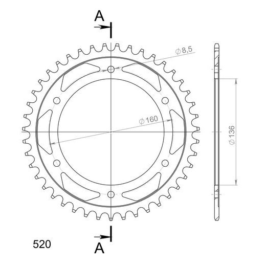 REŤAZOVÁ SADA EK - ČIERNA CHAIN 520 SRX, X-RING (X, NX, QX, XS), CHK FRONT SPROCKET SUPERSPROX, CHK REAR SPROCKET SUPERSPROX PRE APRILIA PEGASO 600 1990