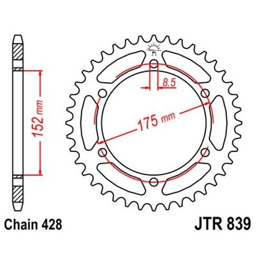 REŤAZOVÁ SADA EK - ZLATÝ CHAIN 428 SRX, X-RING (X, NX, QX, XS), CHK FRONT SPROCKET JT CHK RUBBER CUSHIONED, CHK REAR SPROCKET JT PRE YAMAHA DT 125 RE 2004-2006