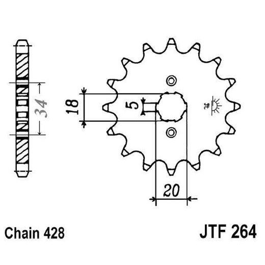 REŤAZOVÁ SADA EK - STRIEBORNÝ CHAIN 428 SRO, O-KRÚŽOK, CHK FRONT SPROCKET JT, CHK REAR SPROCKET JT PRE DERBI SENDA 125 R 2004-2007