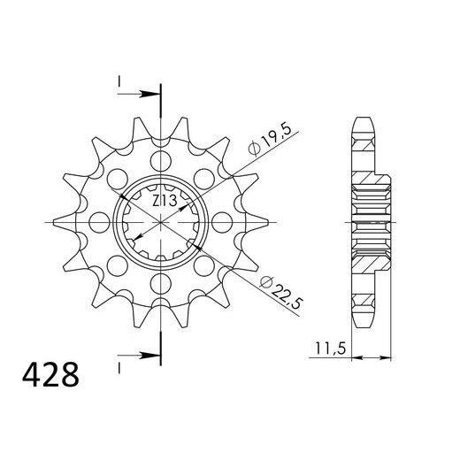 REŤAZOVÁ SADA EK - STRIEBORNÝ CHAIN 428 SRO, O-KRÚŽOK, CHK FRONT SPROCKET SUPERSPROX, CHK REAR SPROCKET SUPERSPROX PRE SUZUKI DR-Z 125 / L 2007-2019