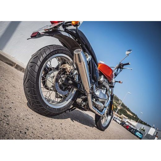 DVOJITÁ KONCOVKA VÝFUKU SLIP - ON GPR ULTRACONE E4.ROY.7.CAT.ULTRA BRUSHED STAINLESS STEEL PRE ROYAL ENFIELD CONTINENTAL GT 650 2019-2020