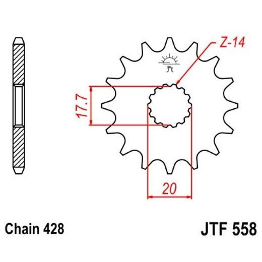 REŤAZOVÁ SADA D.I.D CHAIN - STRIEBORNÝ CHAIN 428 D, NON-SEALED, CHK FRONT SPROCKET JT CHK RUBBER CUSHIONED, CHK REAR SPROCKET JT PRE YAMAHA DT 125 R EVERTS 2006