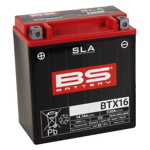 V TOVÁRNI AKTIVOVANÝ AKUMULÁTOR BS-BATTERY BTX16 (FA) (YTX16 (FA)) SLA
