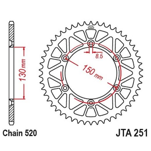 REŤAZOVÁ SADA EK - STRIEBORNÝ CHAIN 520 SRO, O-KRÚŽOK, CHK FRONT SPROCKET JT CHK RUBBER CUSHIONED, CHK REAR SPROCKET JT PRE YAMAHA WR 450 F 2010-2016
