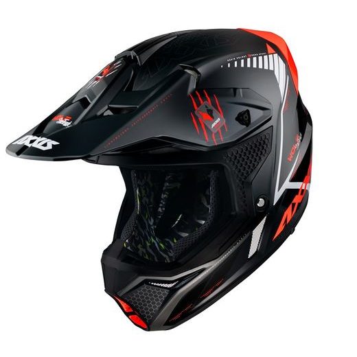 MOTOKROSOVÁ HELMA AXXIS WOLF ABS STAR TRACK B5 ČERVENÁ MATNÁ S