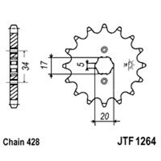 REŤAZOVÉ KOLIEČKO JT JTF 1264-15 15T, 428