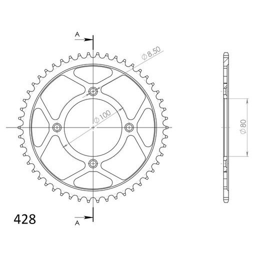 REŤAZOVÁ SADA EK - STRIEBORNÝ CHAIN 428 DEH, NON-SEALED, CHK FRONT SPROCKET SUPERSPROX, CHK REAR SPROCKET SUPERSPROX PRE HONDA CRF 100 F 2005-2011