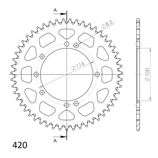 REŤAZOVÁ SADA D.I.D CHAIN - ZLATÝ CHAIN 420 NZ, NON-SEALED, CHK FRONT SPROCKET SUPERSPROX, CHK REAR SPROCKET SUPERSPROX PRE KAWASAKI KX 85 2001-2024