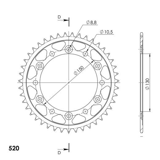 REŤAZOVÁ SADA EK - ZLATÝ CHAIN 520 ZVX, X-RING (X, NX, QX, XS), CHK FRONT SPROCKET JT CHK RUBBER CUSHIONED, CHK REAR SPROCKET SUPERSPROX PRE HONDA SLR 650 1997-1998