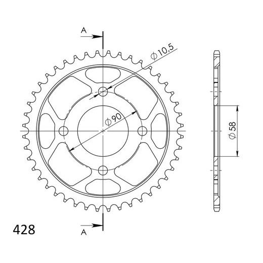 REŤAZOVÁ SADA EK - ZLATÝ CHAIN 428 SRX, X-RING (X, NX, QX, XS), CHK FRONT SPROCKET SUPERSPROX, CHK REAR SPROCKET SUPERSPROX PRE HONDA CBR 125 R 2011-2017