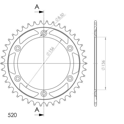 REŤAZOVÁ SADA EK - STRIEBORNÝ CHAIN 520 SRO, O-KRÚŽOK, CHK FRONT SPROCKET SUPERSPROX, CHK REAR SPROCKET SUPERSPROX PRE HUSQVARNA SM 510 R 2006-2010