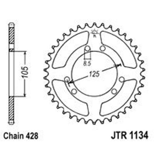 REŤAZOVÁ SADA D.I.D CHAIN - STRIEBORNÝ CHAIN 428 D, NON-SEALED, CHK FRONT SPROCKET JT, CHK REAR SPROCKET JT PRE YAMAHA XT 125 R 2005-2007