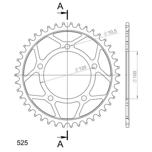 REŤAZOVÁ SADA D.I.D CHAIN - STRIEBORNÝ CHAIN 525 ZVM-X, X-RING (X, NX, QX, XS), CHK FRONT SPROCKET SUPERSPROX, CHK REAR SPROCKET SUPERSPROX PRE APRILIA CAPONORD 1200 2013-2016