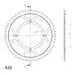 REŤAZOVÁ SADA D.I.D CHAIN - STRIEBORNÝ REŤAZ 420 D, NETESNENÝ, KOLIESKO SUPERSPROX, ROZETA SUPERSPROX PRE HONDA CR 80 R / RB 1996-2002